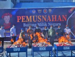 Bea Cukai Lhokseumawe Musnahkan Rokok Ilegal Senilai 1.2 Miliar