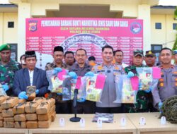 Polres Aceh Utara Musnahkan Sabu-sabu dan Ganja Hasil Sitaan 65,5 Kg