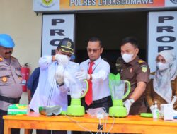 Polres Lhokseumawe Musnahkan 902 Gram Sabu-sabu