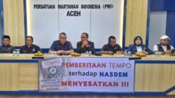 Pengurus NasDem Datangi PWI Aceh, Protes Pemberitaan Tempo
