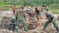 TNI AD Percepat Pembangunan Jembatan Gantung Perintis Garuda di Aceh Tenggara