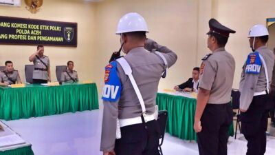 Polda Aceh PTDH Polisi Terduga Pelaku Perampokan Toko Emas di Aceh Selatan