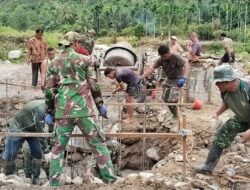 TNI AD Percepat Pembangunan Jembatan Gantung Perintis Garuda di Aceh Tenggara