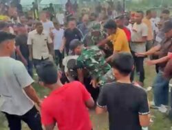 Ricuh Berimbas Pemukulan Wartawan oleh Oknum TNI di Lapangan Bumigas Aceh Utara